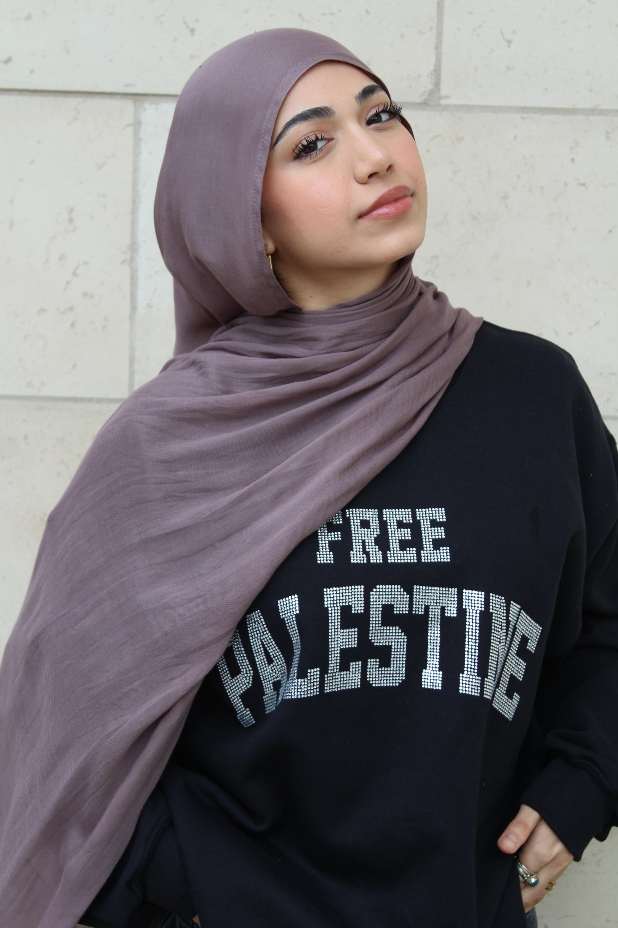 Black Rhinestone Palestine Sweater