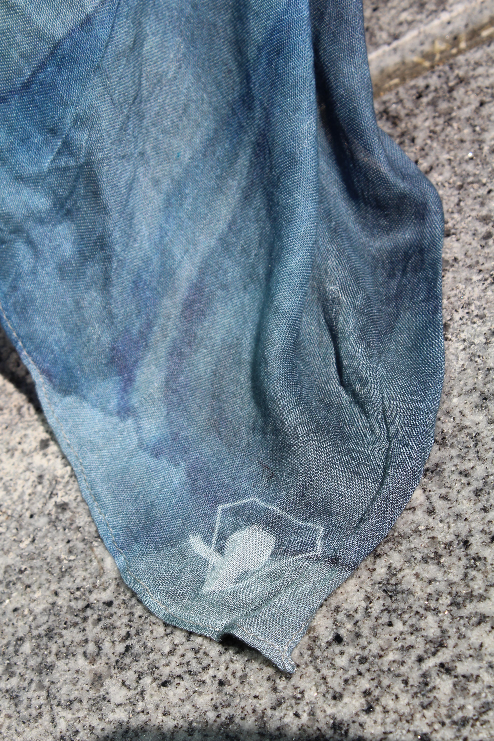 Sapphire Blue Watercolor Scarf
