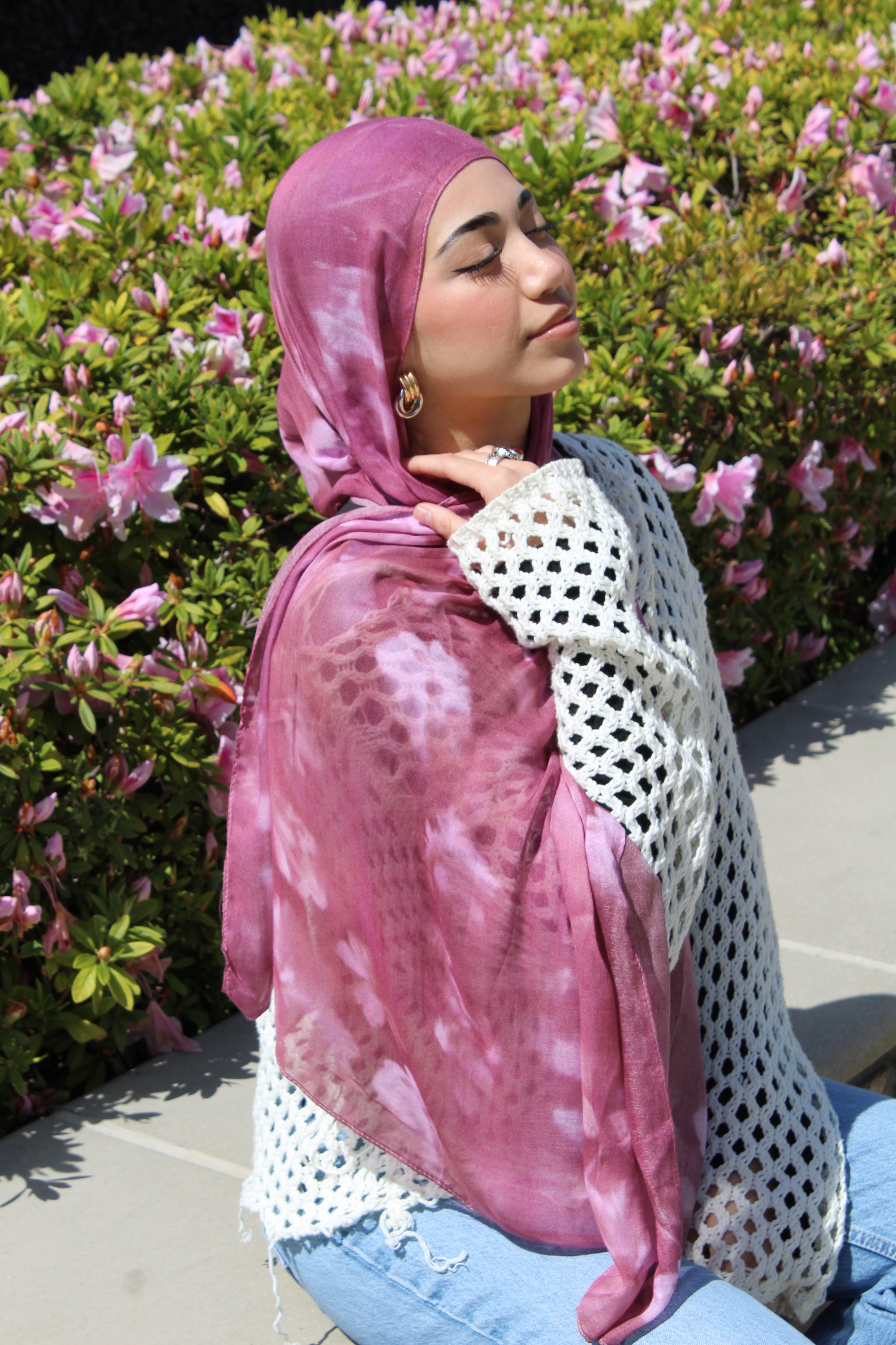 Fushcia Floral Scarf