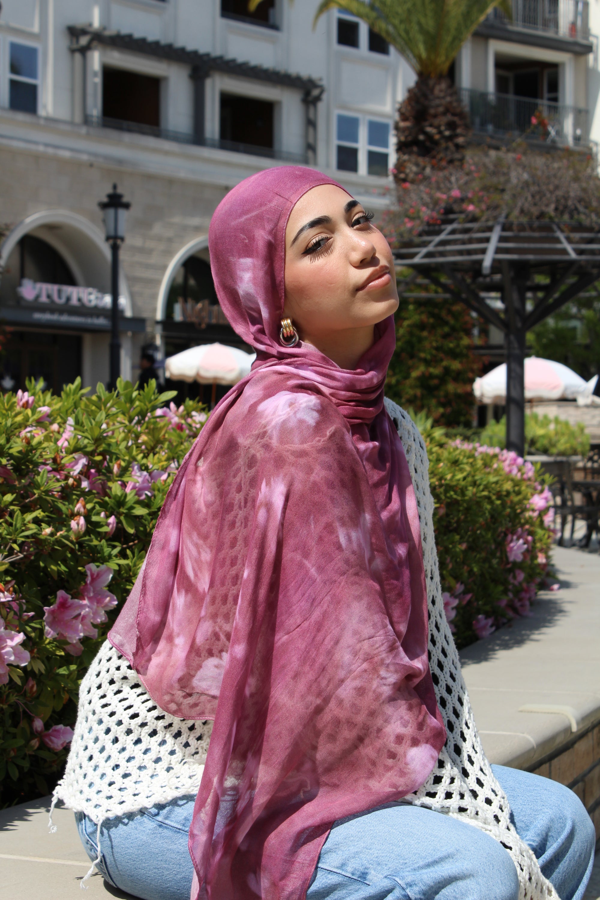 Fushcia Floral Scarf
