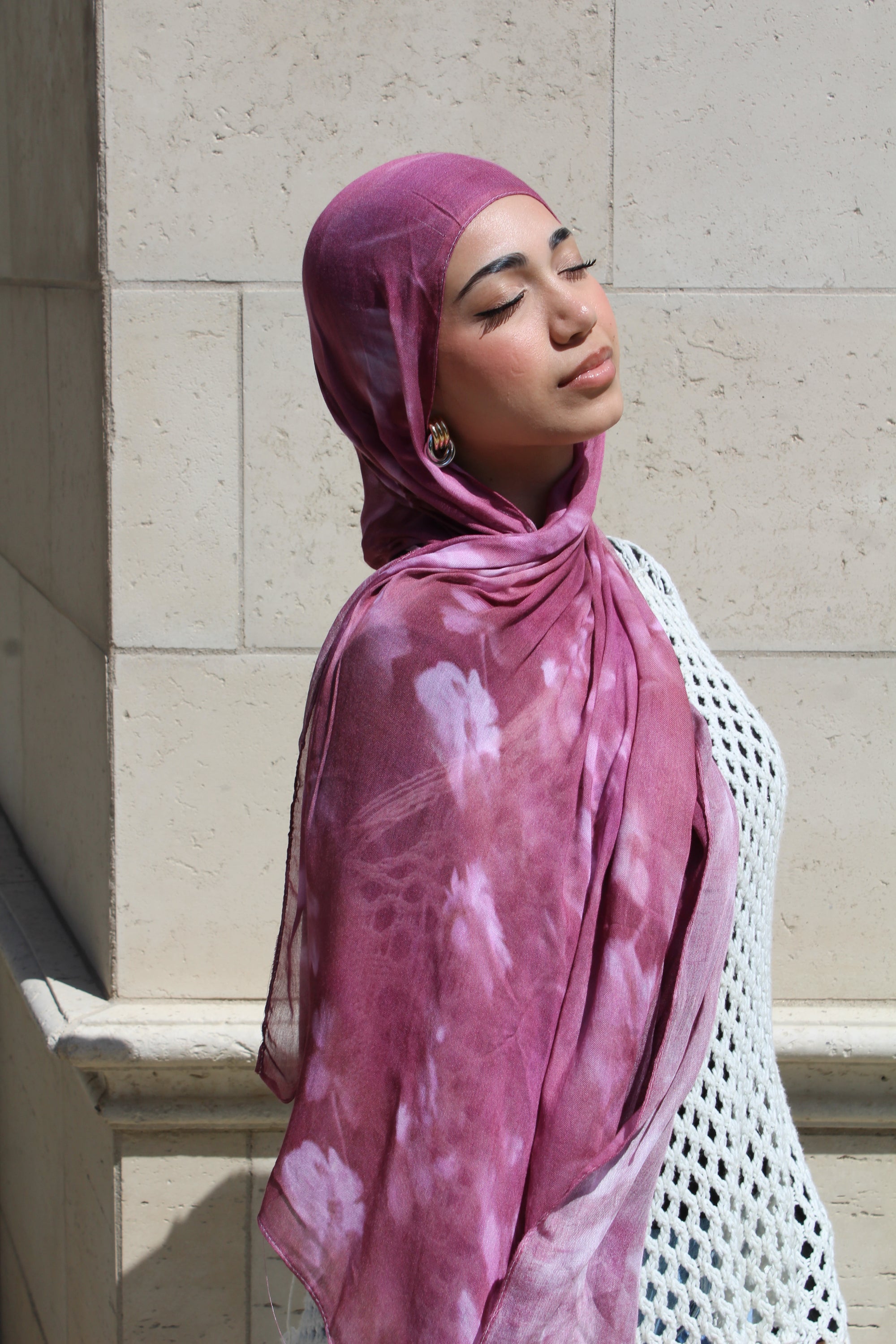Fushcia Floral Scarf