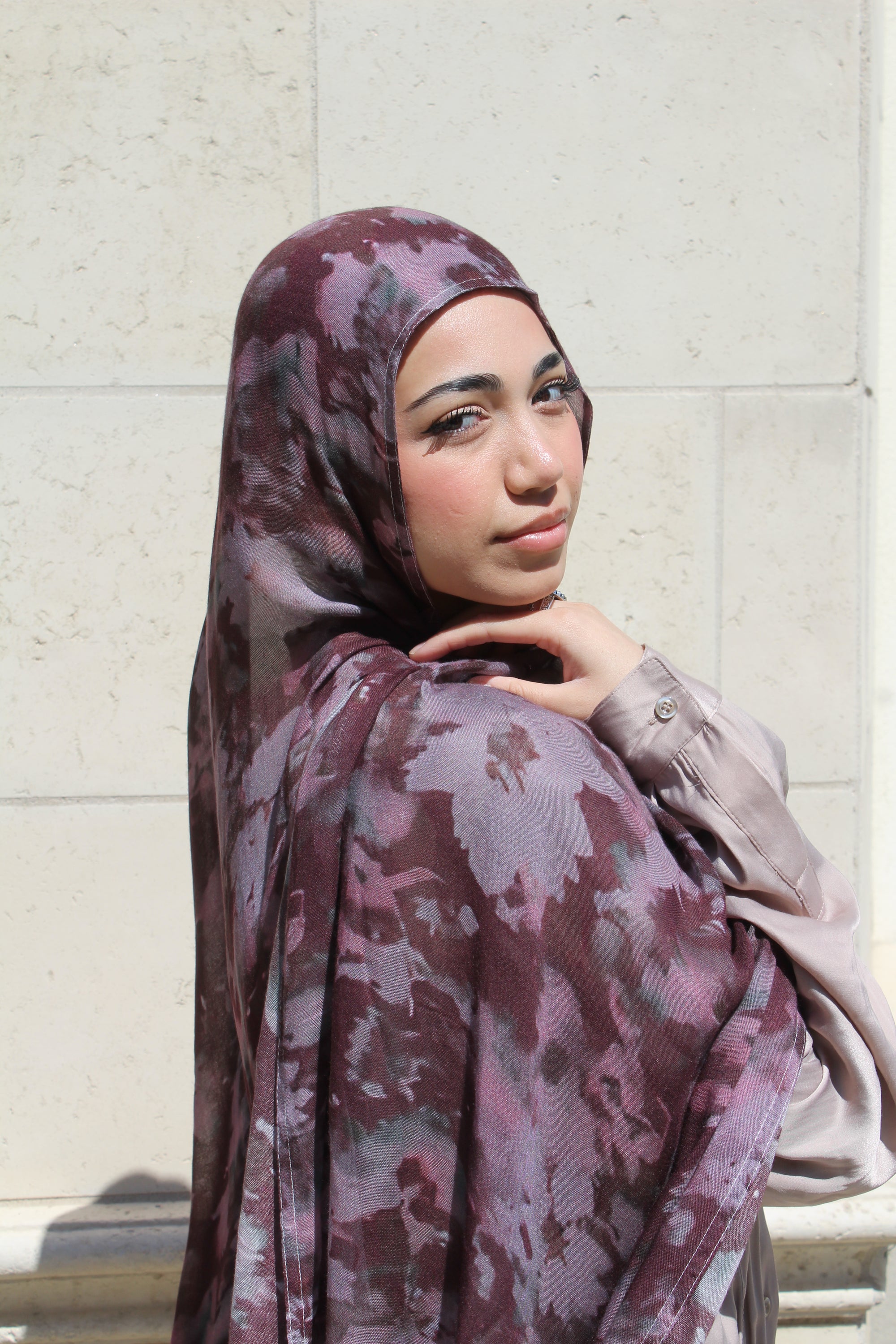 Violet Purple Blossom Scarf