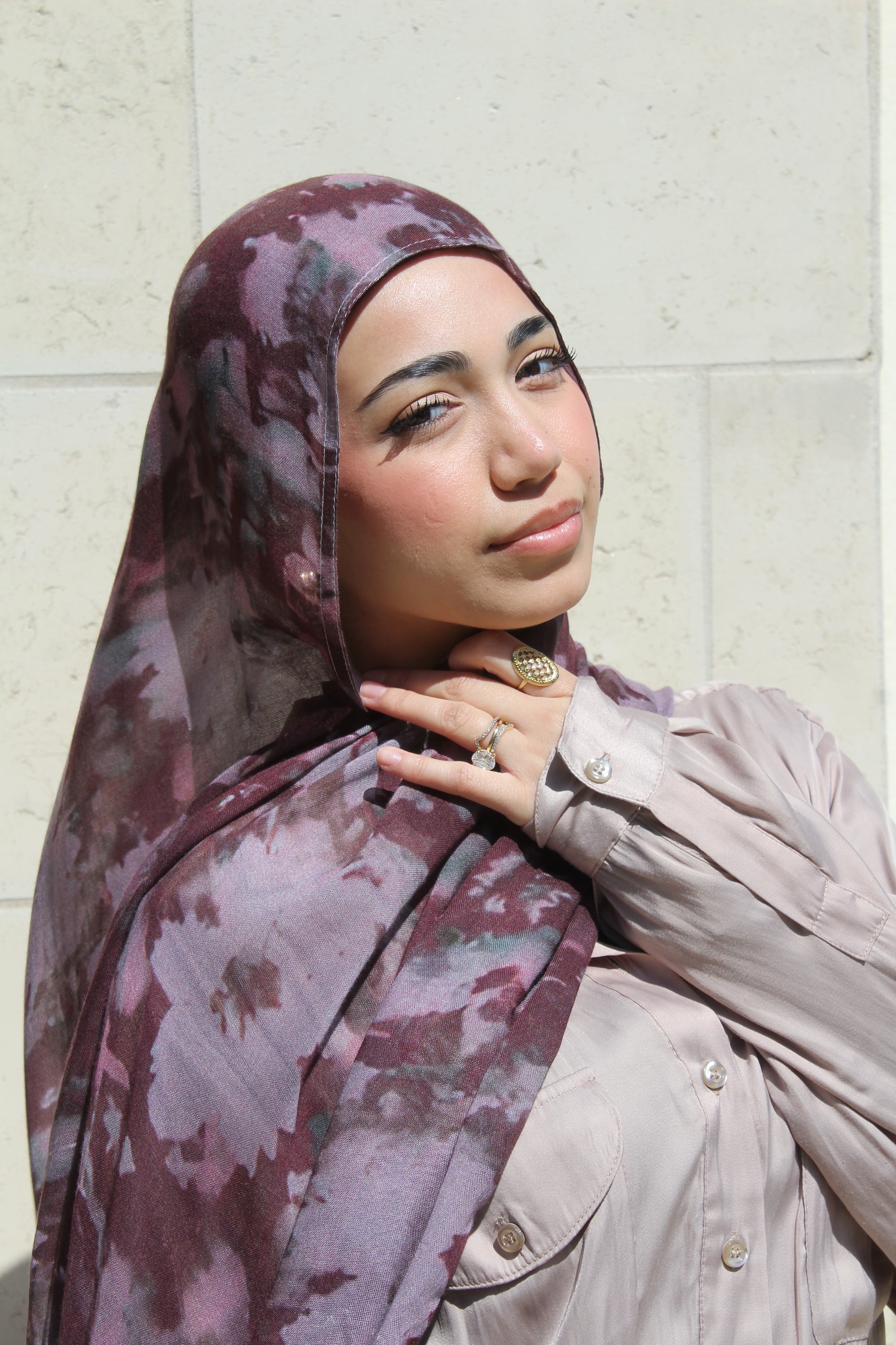 Violet Purple Blossom Scarf
