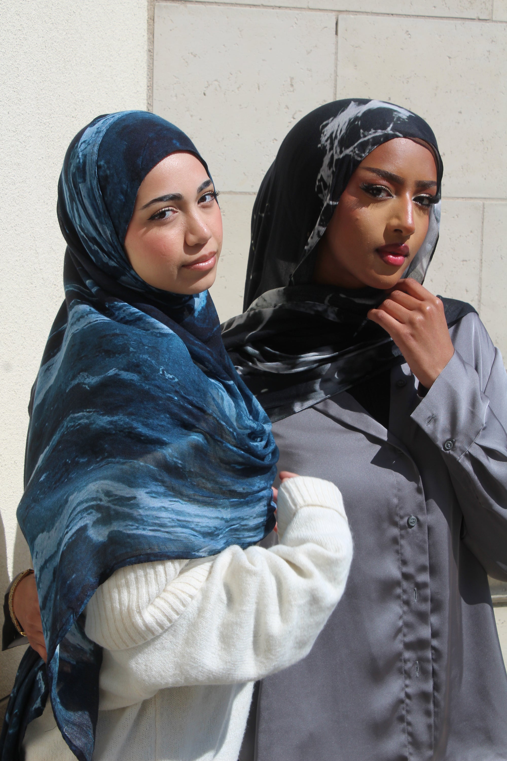 Obsidian Black Marble Scarf