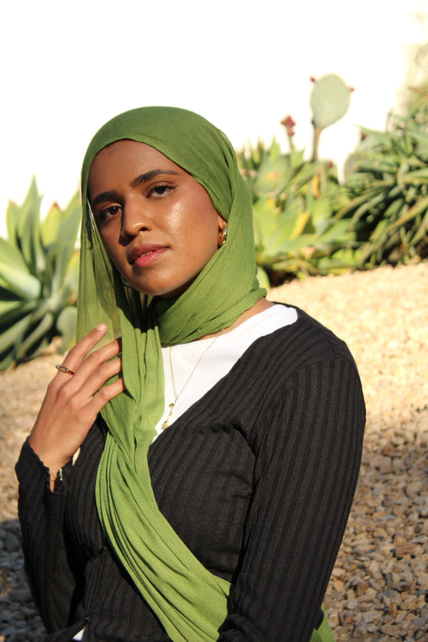 Moss Green Scarf - Diamanté Scarves