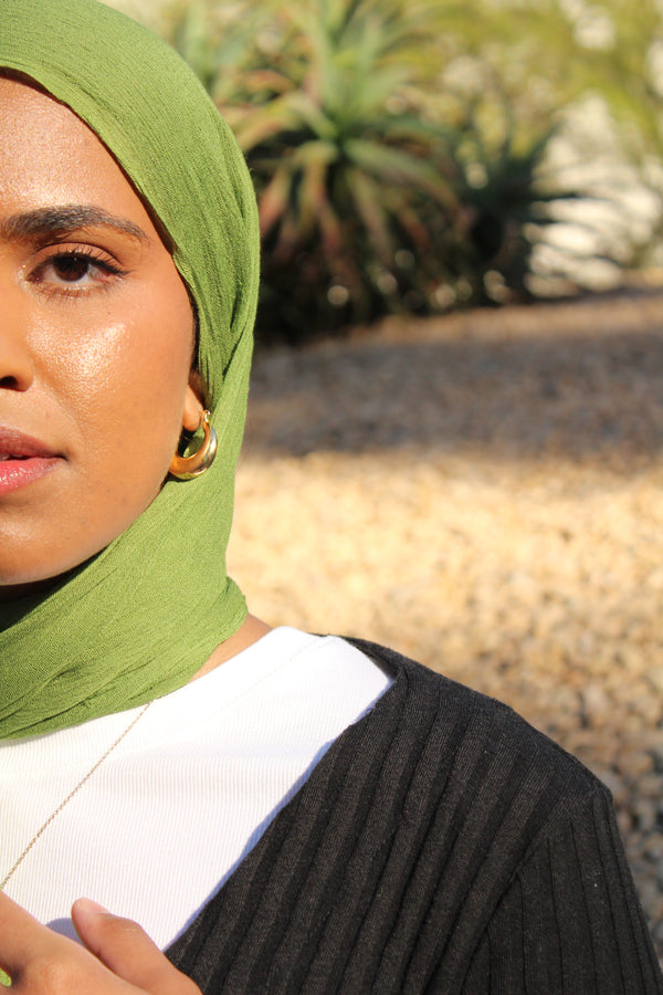 Moss Green Scarf - Diamanté Scarves