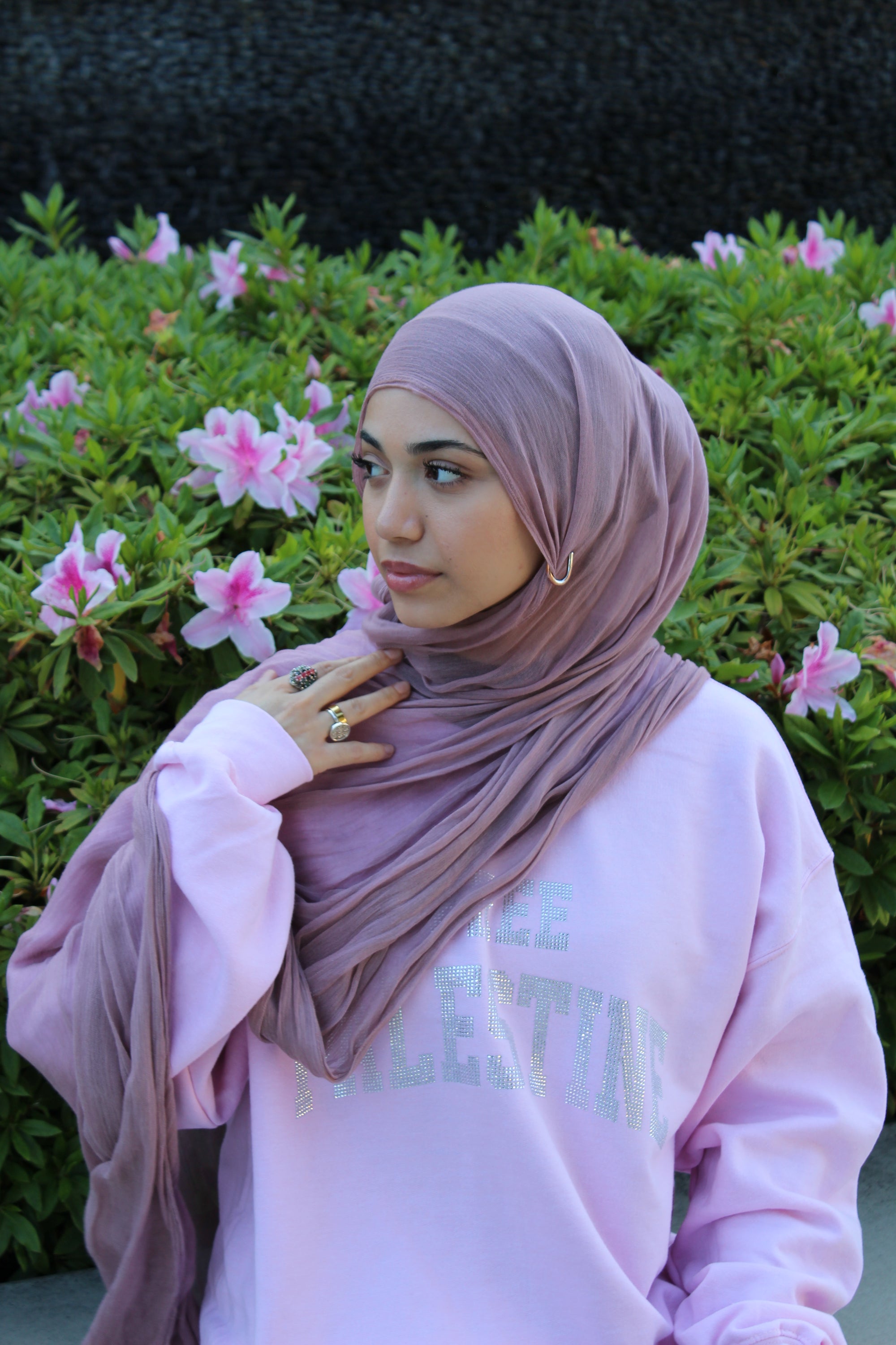 Pink Rhinestone Palestine Sweater