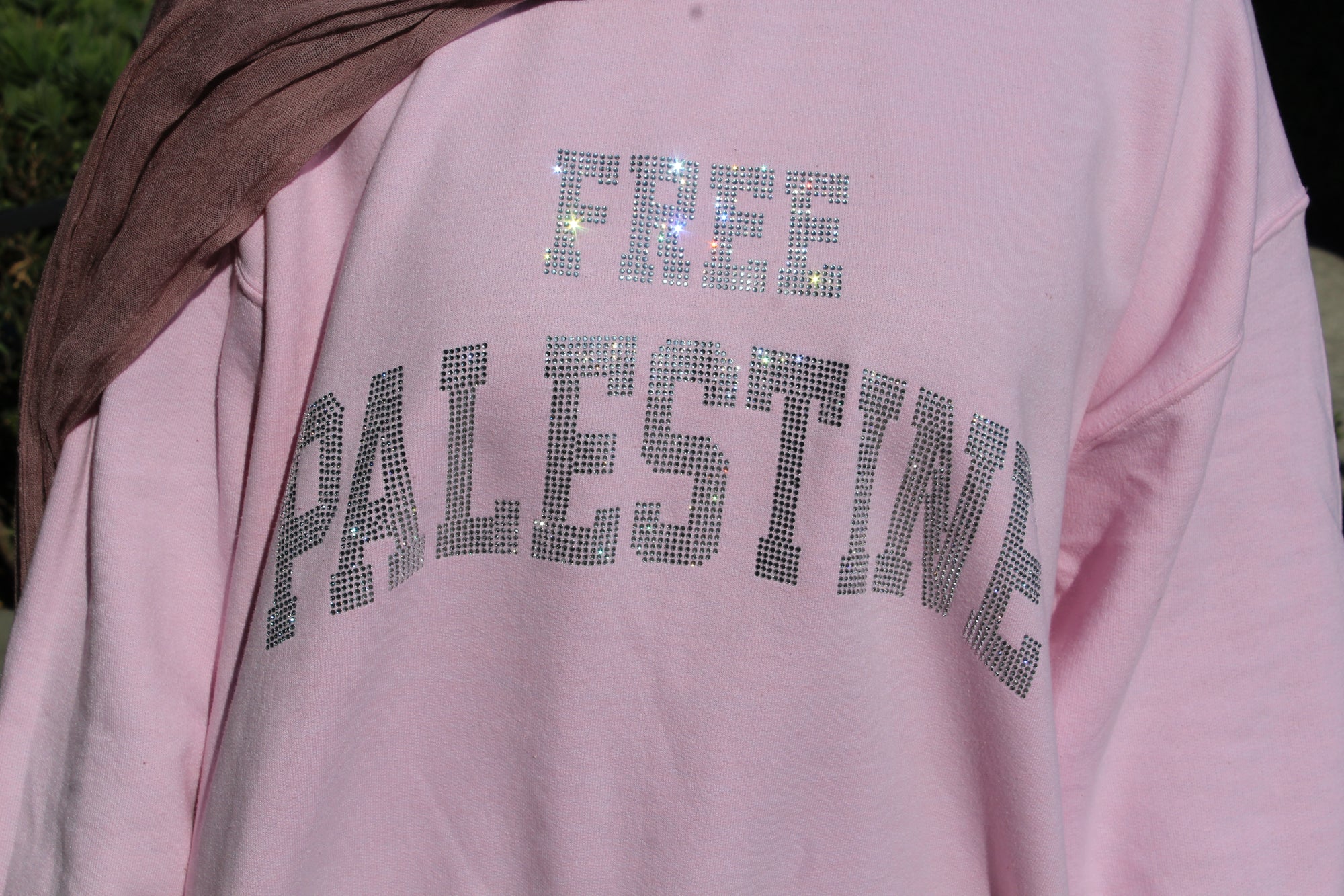 Pink Rhinestone Palestine Sweater