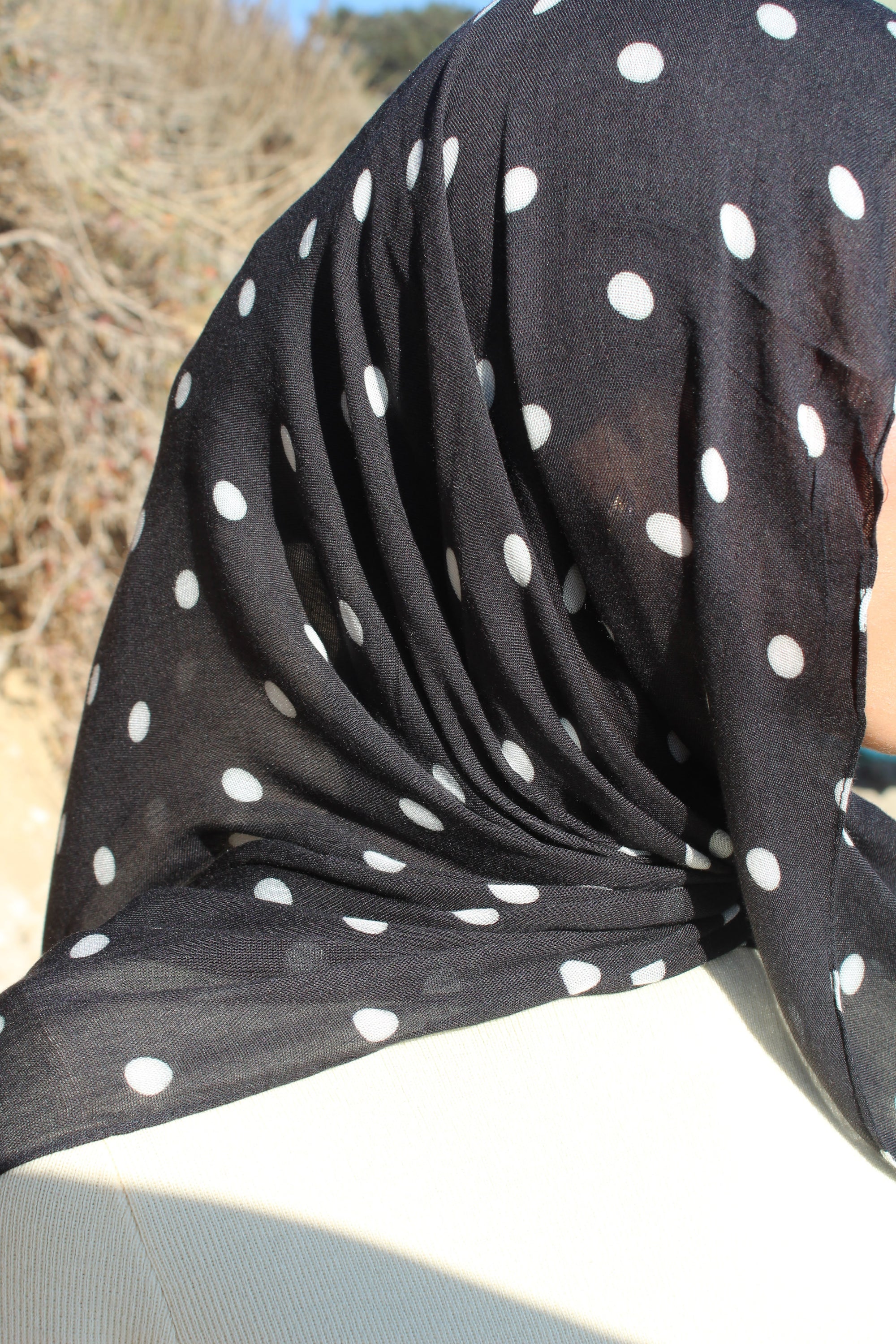 Jolie Black Polka Dot Scarf