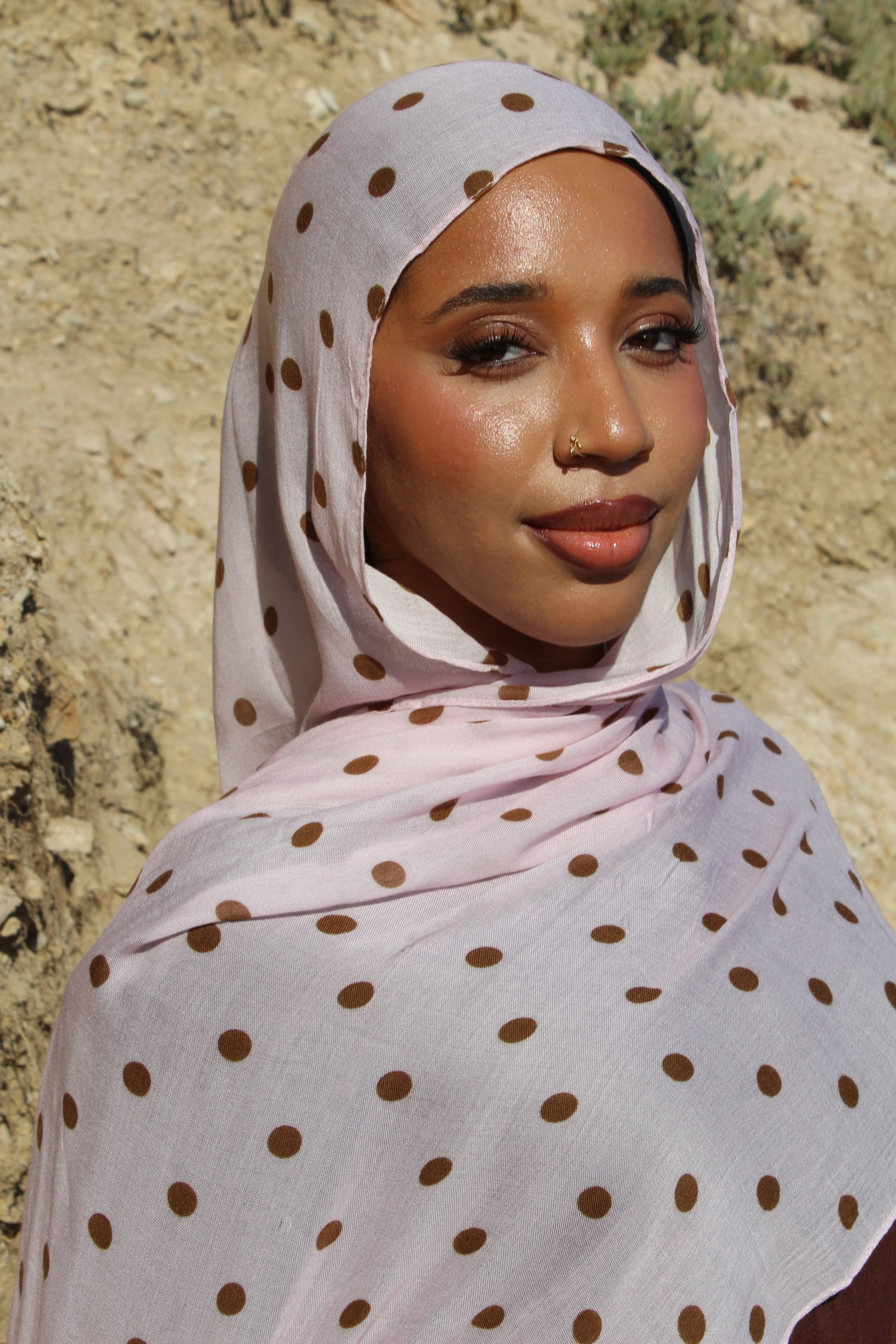 Blush Mocha Polka Dot Scarf