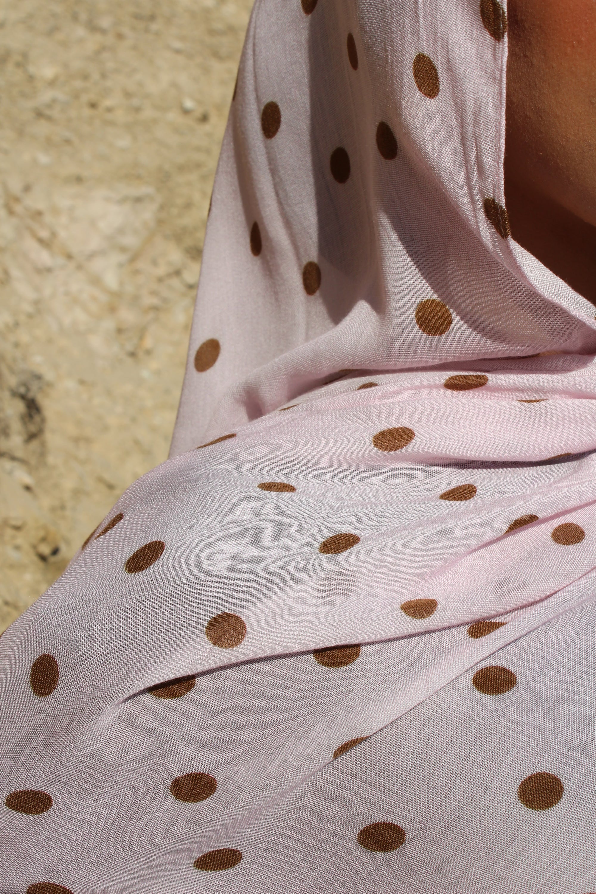 Blush Mocha Polka Dot Scarf