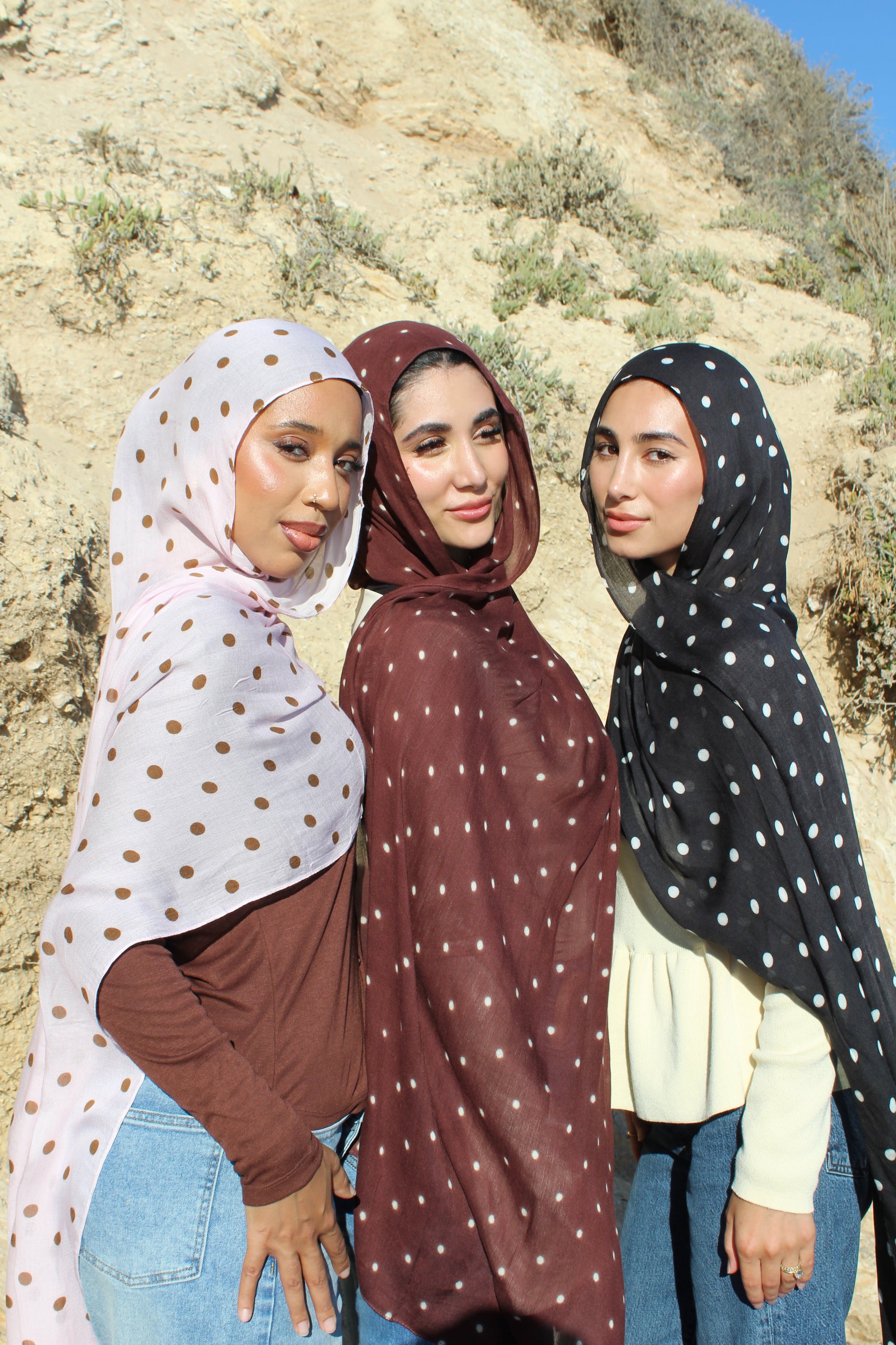 Blush Mocha Polka Dot Scarf