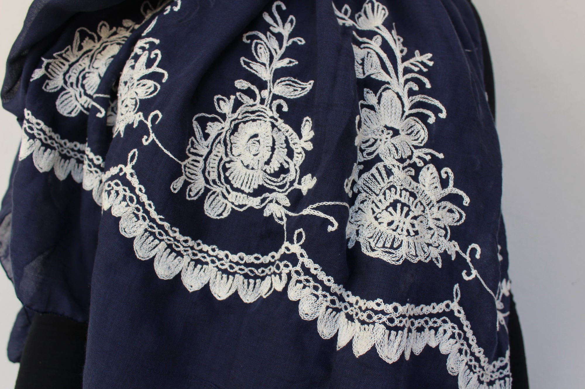 Navy Blue Embroidery